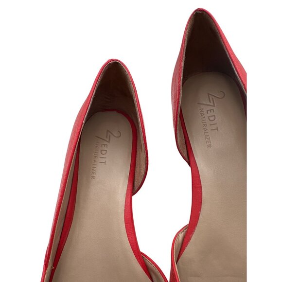 Naturalizer Size 6 Casual Slip On Comfortable Pointed Toe Red Flats - Picture 9 of 14
